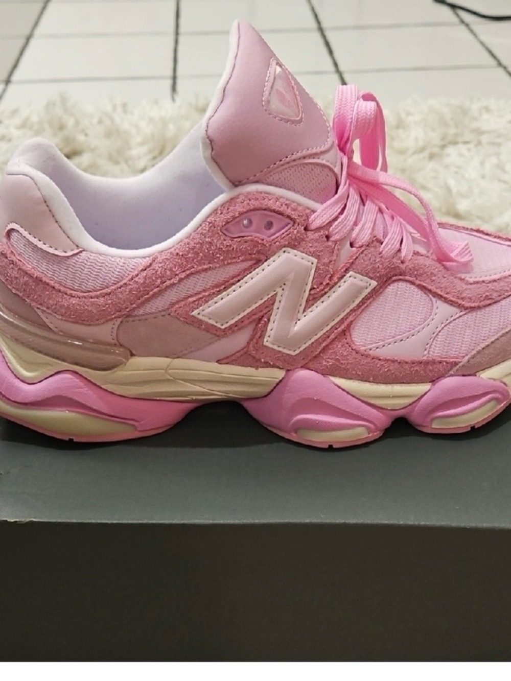 New Balance 9060 Cherry Blossom Athletic Shoes - Picture 2 of 8